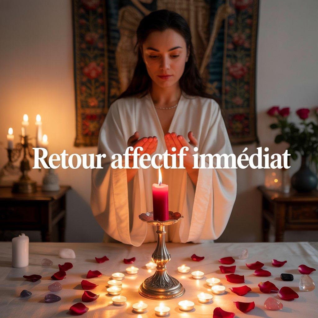 rituel de retour d’affection immédiat avec bougie et photo de couple