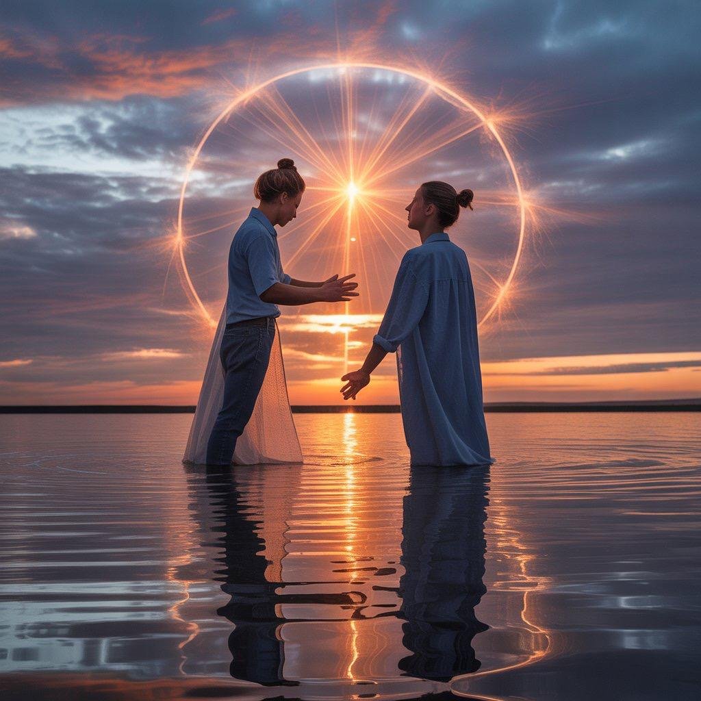 Esprits bienveillants sollicités pour reconnecter deux cœurs séparés dans un rituel de Retour Affectif puissant.