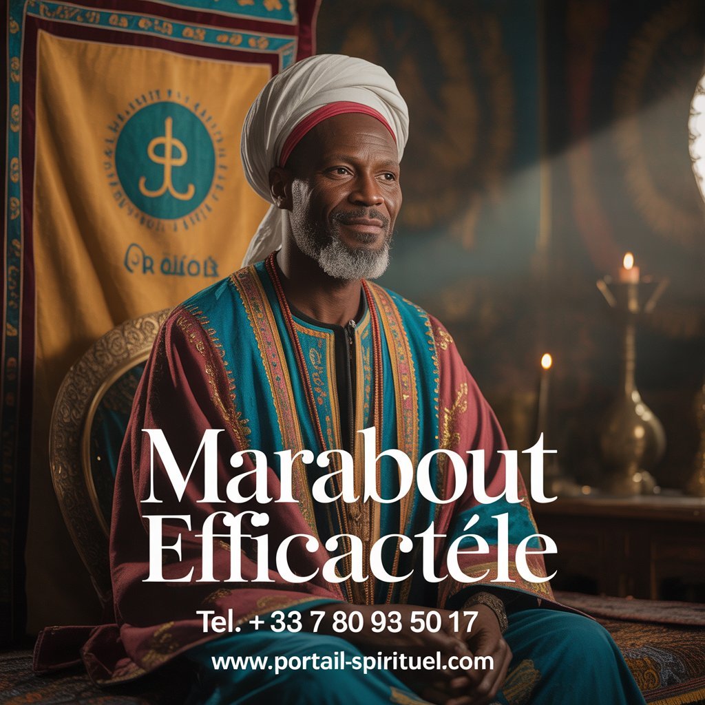 Maître ADOMAHOU, marabout efficace du Portail Spirituel, en pleine séance de rituel spirituel.