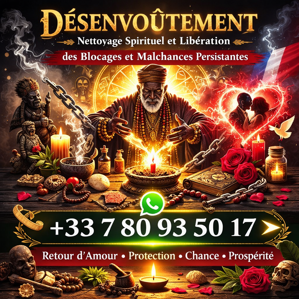 Portrait d’un grand marabout sage et compétent, vêtu de vêtements traditionnels, tenant des objets rituels, dégageant une aura de connaissance et de mysticisme.